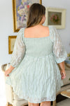 Hazel Blues® | Spotting Fairies Puff Sleeve Dress in Sage - Hazel Blues®