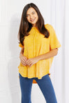 Hazel Blues® | Start Small Washed Waffle Knit Top in Yellow Gold - Hazel Blues®