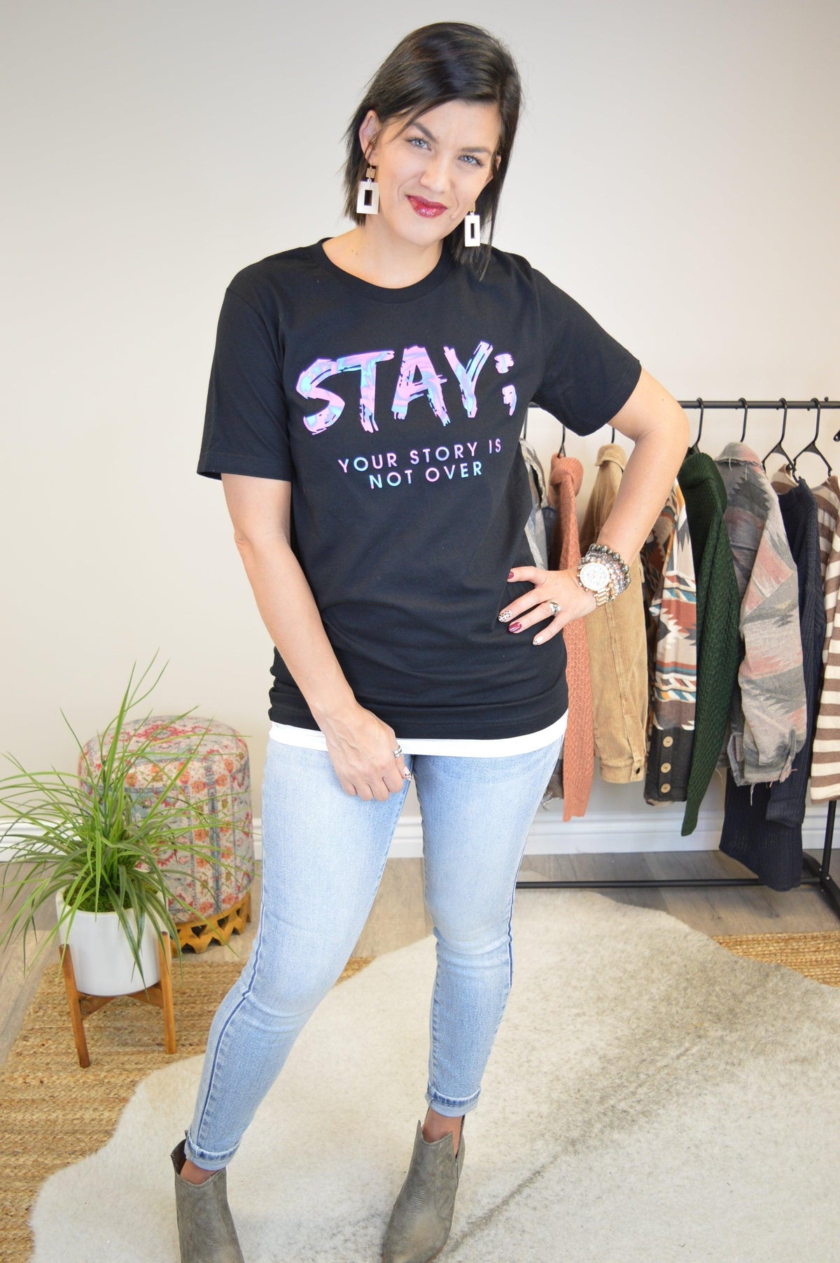 Hazel Blues® | Stay; Your story is not over graphic tee - Hazel Blues®