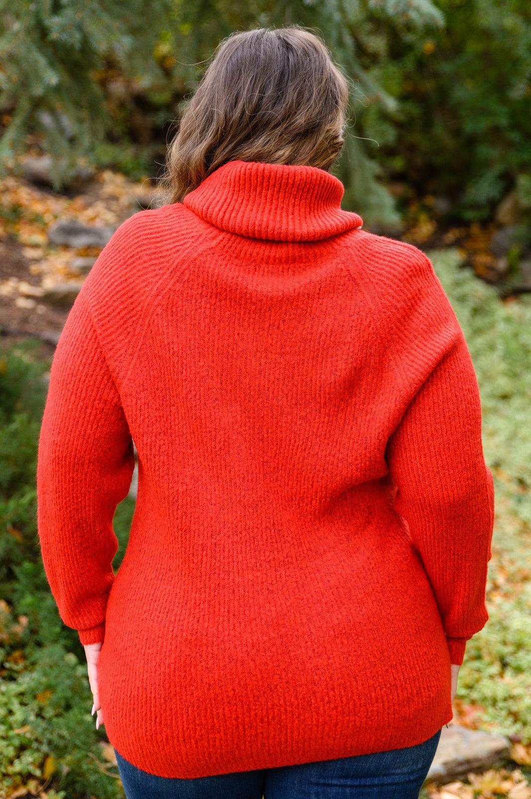 Hazel Blues® | Steady Pace Roll Neck Sweater In Red - Hazel Blues®