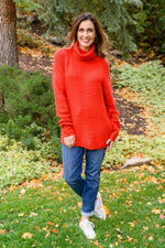 Hazel Blues® | Steady Pace Roll Neck Sweater In Red - Hazel Blues®