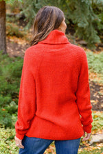 Hazel Blues® | Steady Pace Roll Neck Sweater In Red - Hazel Blues®