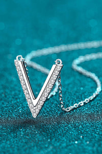 Hazel Blues® | Sterling Silver V Letter Pendant Necklace - Hazel Blues®