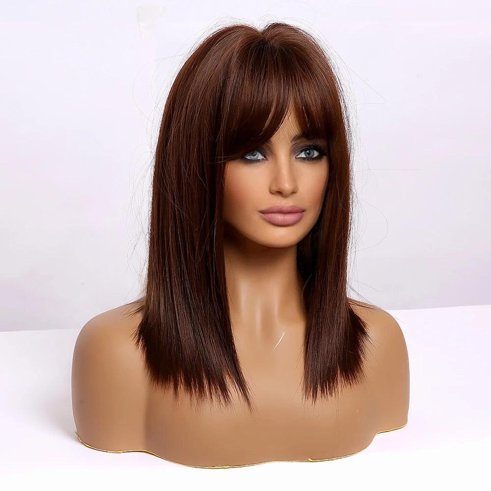 Hazel Blues® | Straight Synthetic Wig in Brown - Hazel Blues®