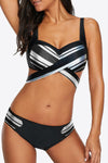 Hazel Blues® | Striped Crisscross Tie-Back Bikini Set - Hazel Blues®