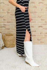 Hazel Blues® | Striped Maxi Dress In Black - Hazel Blues®