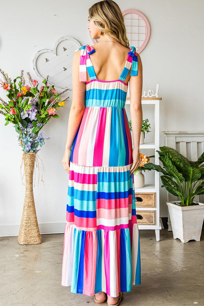 Hazel Blues® | Striped Sleeveless Maxi Dress - Hazel Blues®