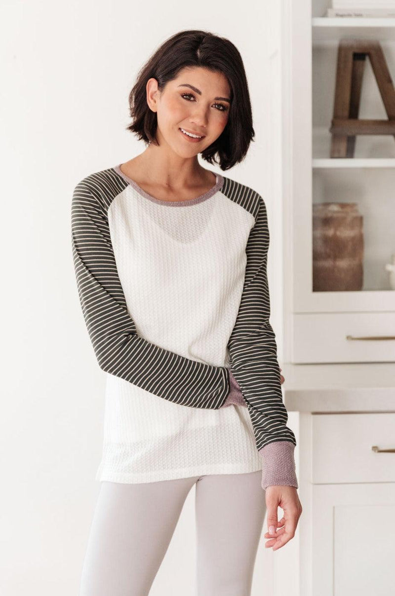 Hazel Blues® | Suave Stripes Raglan Top - Hazel Blues®