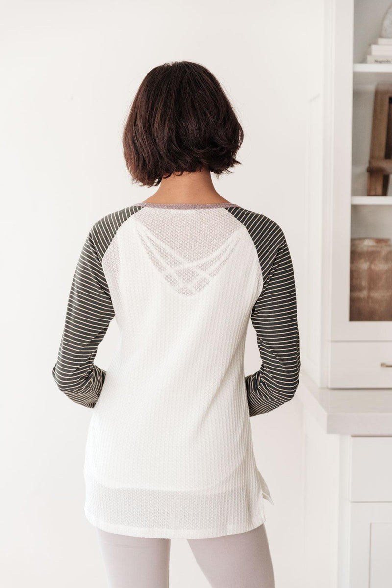 Hazel Blues® | Suave Stripes Raglan Top - Hazel Blues®