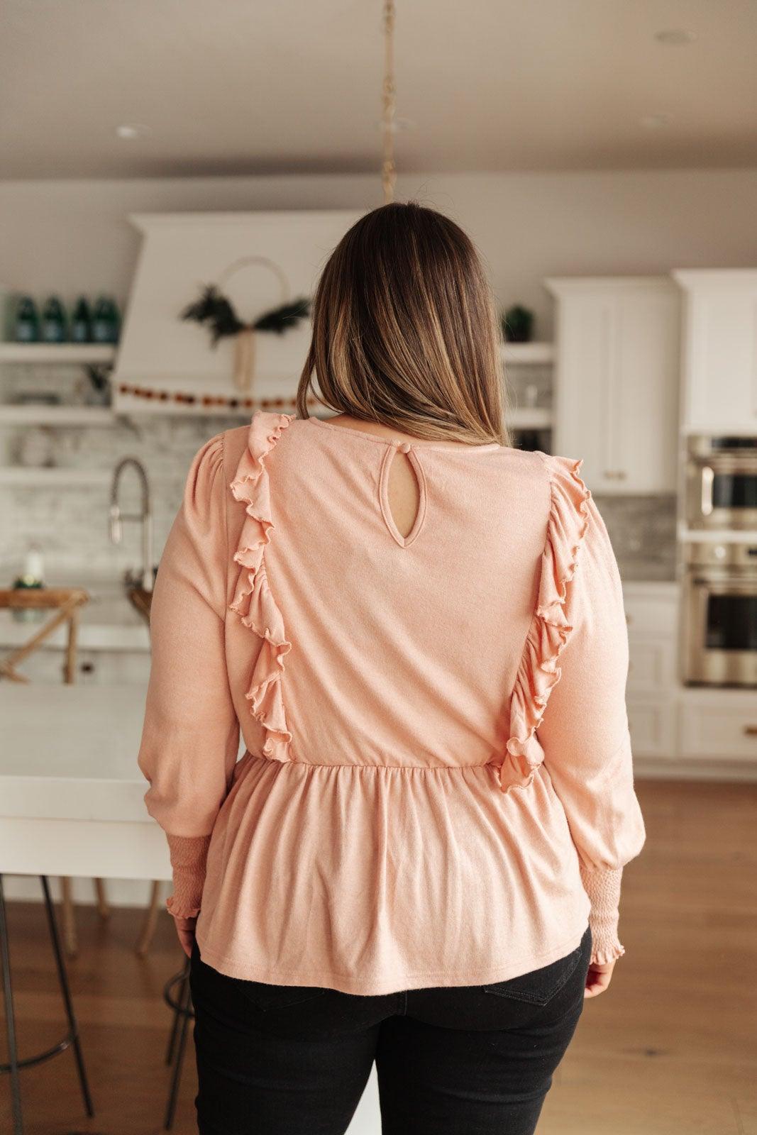 Hazel Blues® | Sweet Confession Top In Blush - Hazel Blues®