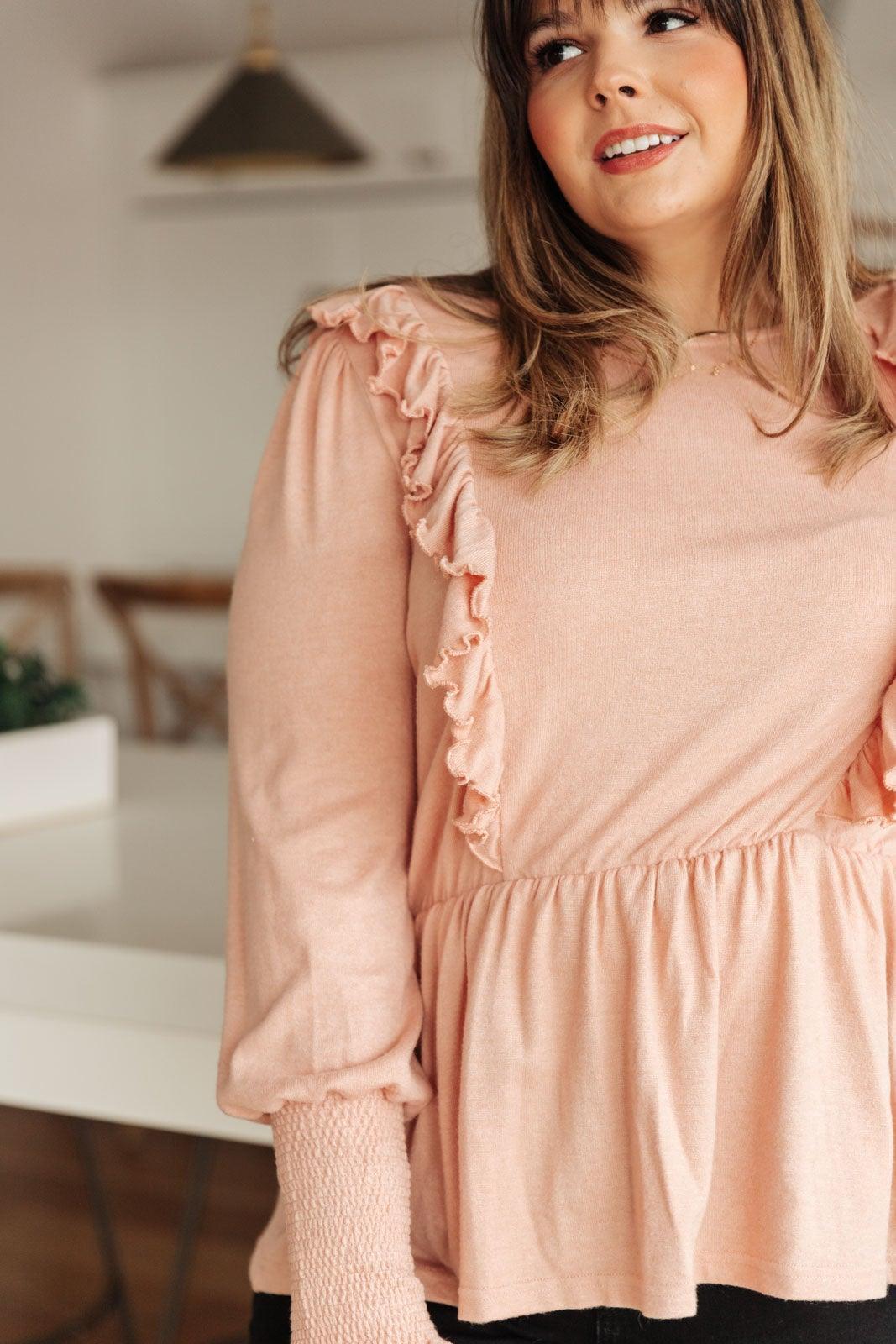 Hazel Blues® | Sweet Confession Top In Blush - Hazel Blues®