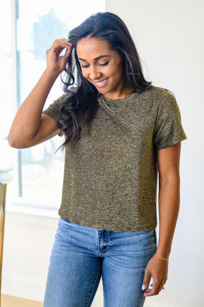 Hazel Blues® | Sweetly Twinkle Short Sleeve Knit Top In Black - Hazel Blues®