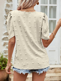 Hazel Blues® | Swiss Dot Short Puff Sleeve Top - Hazel Blues®