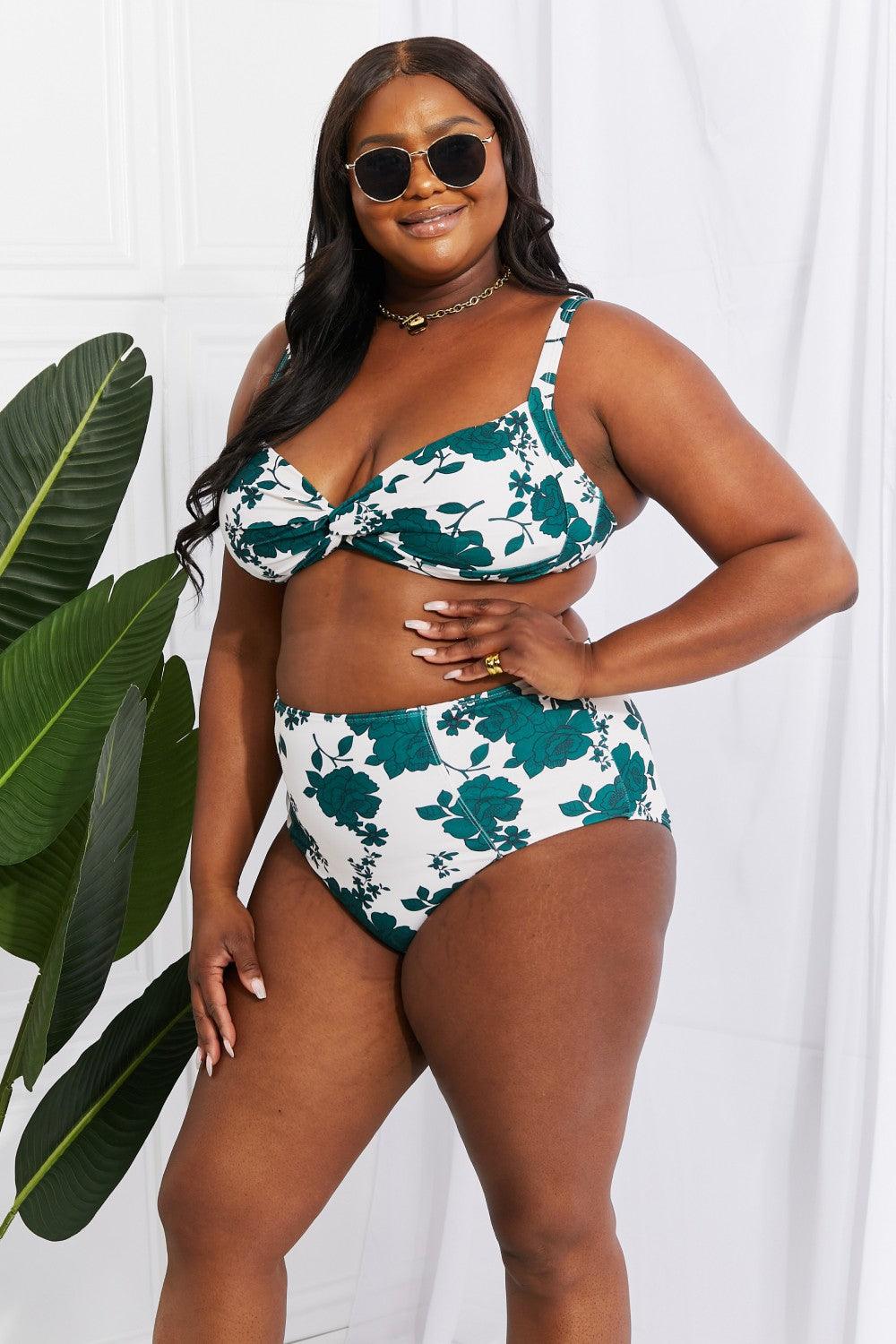 Hazel Blues® | Take A Dip Twist High-Rise Bikini in Forest - Hazel Blues®