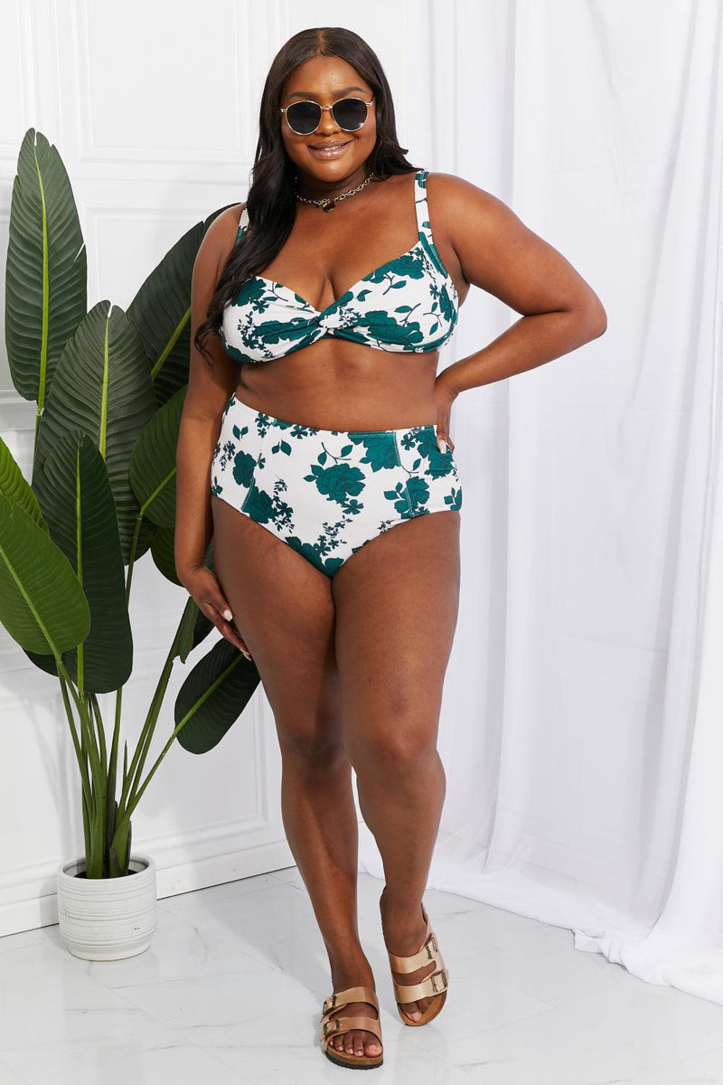 Hazel Blues® | Take A Dip Twist High-Rise Bikini in Forest - Hazel Blues®