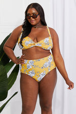 Hazel Blues® | Take A Dip Twist High-Rise Bikini in Mustard - Hazel Blues®