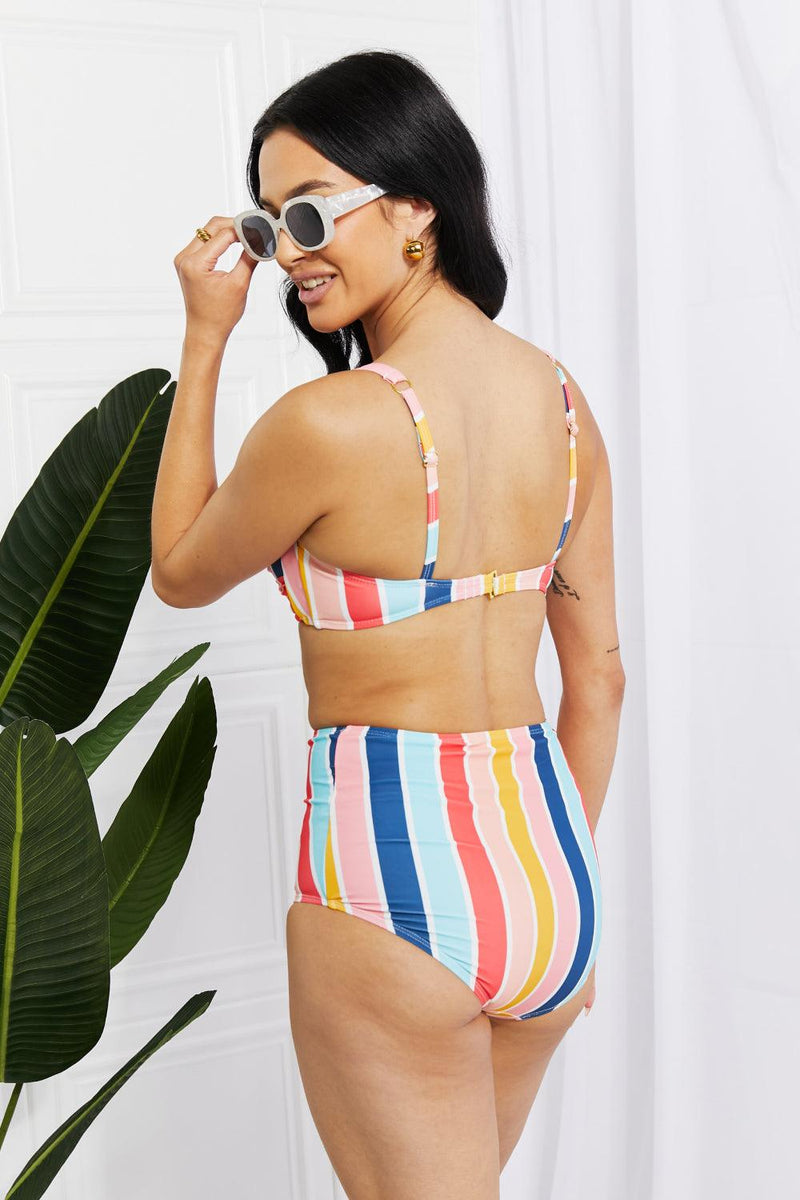 Hazel Blues®  Take A Dip Twist High-Rise Bikini in Stripe