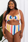Hazel Blues® | Take A Dip Twist High-Rise Bikini in Stripe - Hazel Blues®