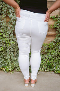 Hazel Blues® | Talia High Waisted White Skinny Jeans - Hazel Blues®