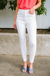 Hazel Blues® | Talia High Waisted White Skinny Jeans - Hazel Blues®