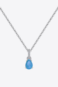 Hazel Blues® | Teardrop Turquoise 4-Prong Pendant Necklace - Hazel Blues®