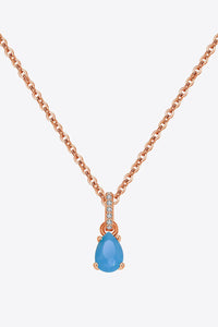 Hazel Blues® | Teardrop Turquoise 4-Prong Pendant Necklace - Hazel Blues®