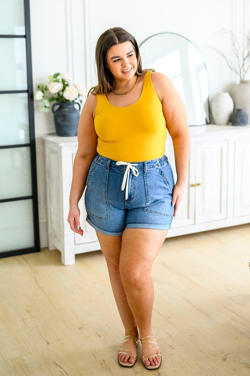 Hazel Blues® | The Basics Reversible Longline Tank in Mustard - Hazel Blues®