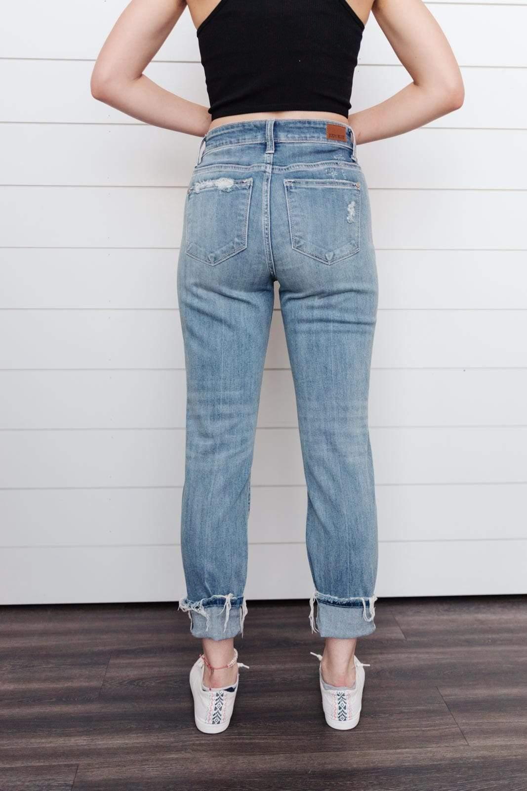 Hazel Blues® | The Traveler Button Fly Boyfriend Denim - Hazel Blues®