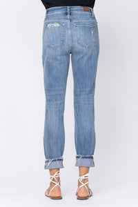 Hazel Blues® | The Traveler Button Fly Boyfriend Denim - Hazel Blues®