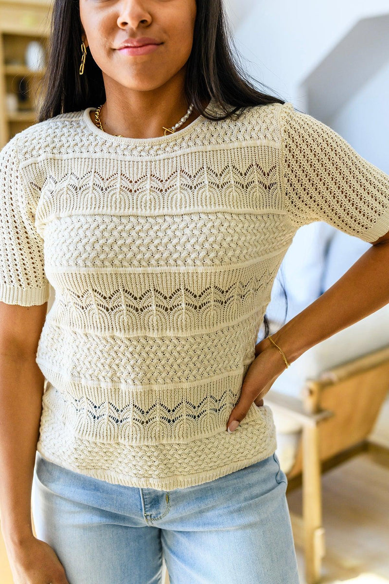 Hazel Blues® | Thea Crocheted Knit Top - Hazel Blues®