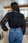 Hazel Blues® | Think Of Me Ruffle Long Sleeve Bodysuit in Black - Hazel Blues®