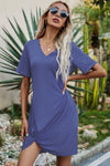 Hazel Blues® | Twisted V-Neck Short Sleeve Dress - Hazel Blues®