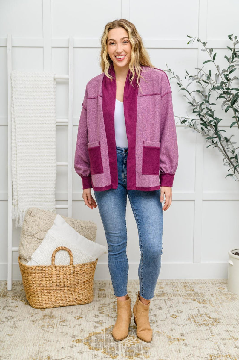 Hazel Blues® | Two Hearts Jacket In Plum - Hazel Blues®