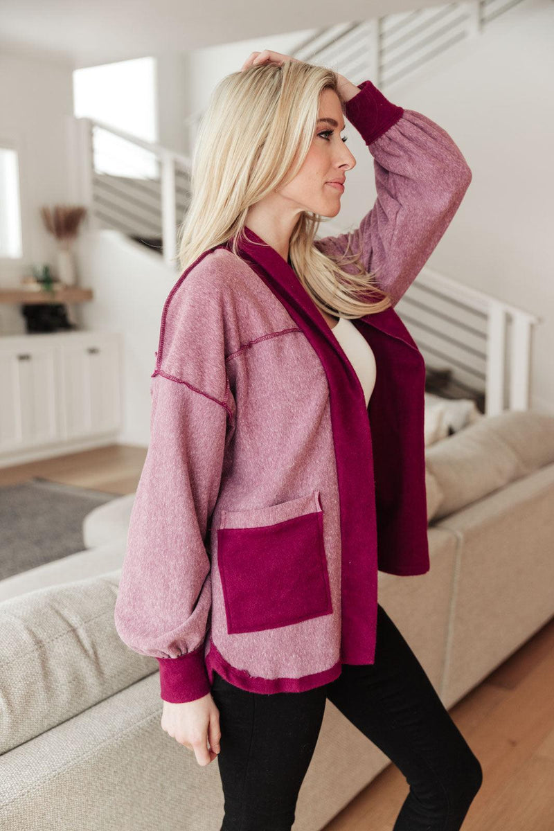 Hazel Blues® | Two Hearts Jacket In Plum - Hazel Blues®