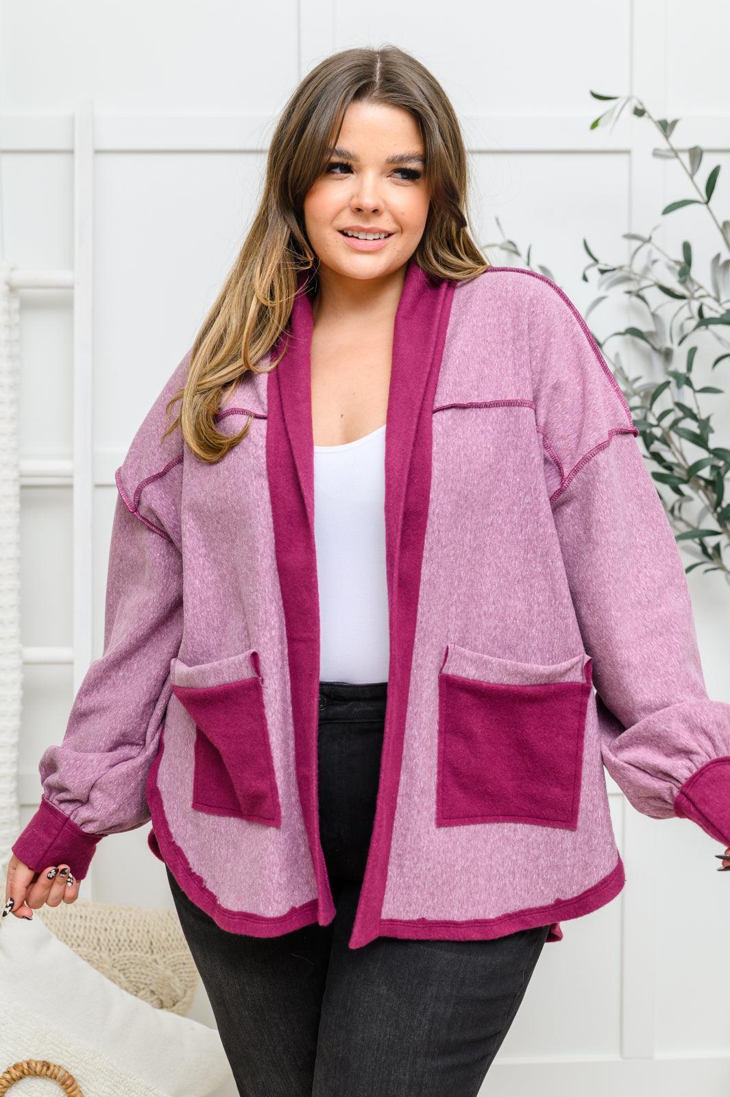 Hazel Blues® | Two Hearts Jacket In Plum - Hazel Blues®