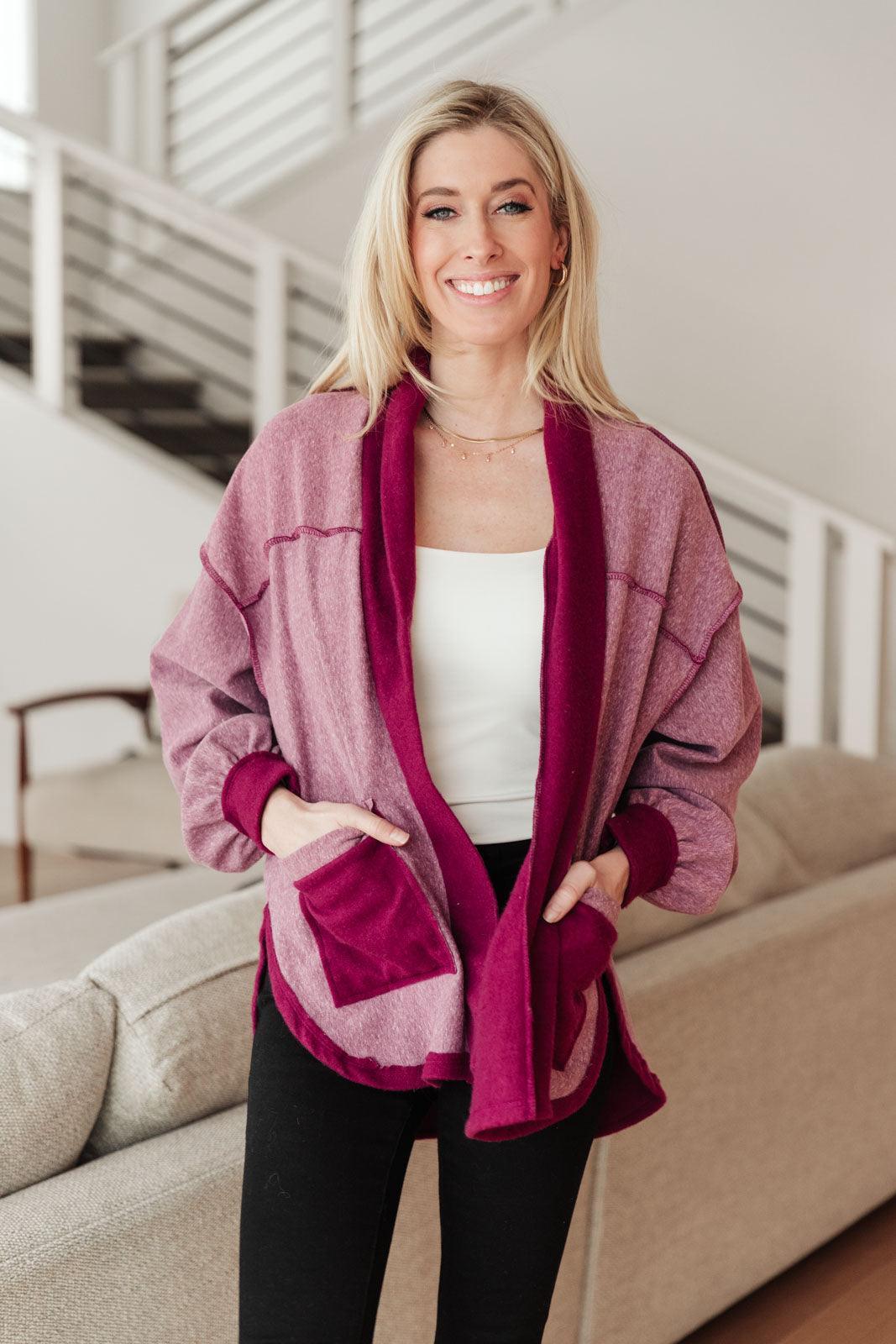 Hazel Blues® | Two Hearts Jacket In Plum - Hazel Blues®