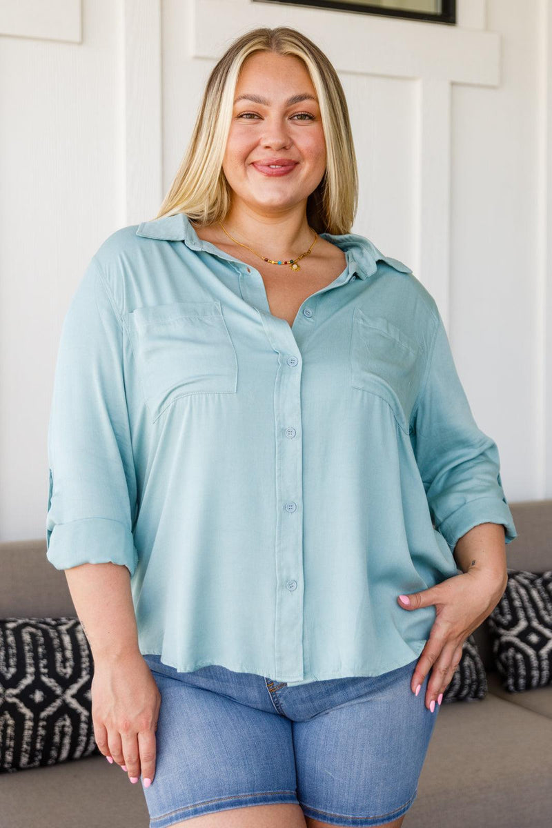 Hazel Blues® | Unwavering Confidence Blouse in Light Blue - Hazel Blues®