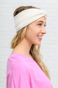 Hazel Blues® | Velvet Twist Headband In Ivory - Hazel Blues®