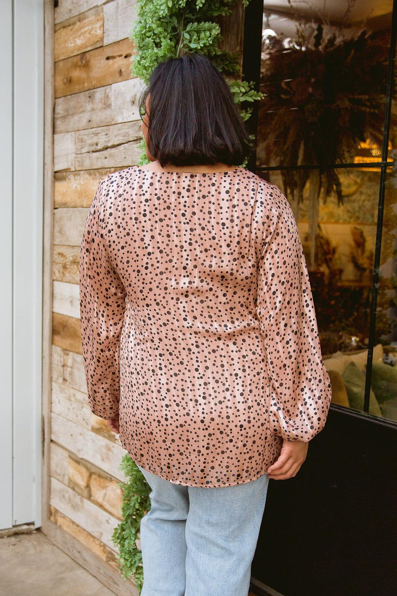 Hazel Blues® | Vivian Satin Blouse in Rose Gold - Hazel Blues®