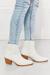 Hazel Blues® | Watertower Town Faux Leather Western Ankle Boots in White - Hazel Blues®