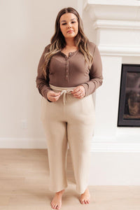 Hazel Blues® | Wide Legged & Cozy Sweatpants in Sand - Hazel Blues®