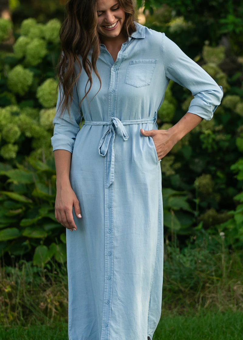 Hazel Chambray Long-Sleeve Dress – Hazel Blues®