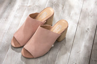 Hazel Blues® |  Helena Heeled Sandal in Blush Suede