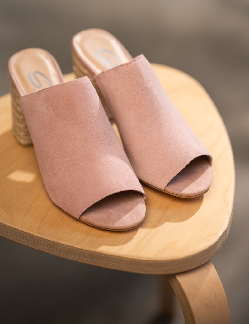 Hazel Blues® |  Helena Heeled Sandal in Blush Suede