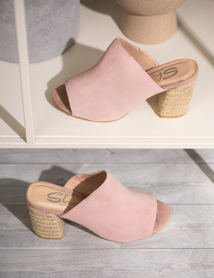 Hazel Blues® |  Helena Heeled Sandal in Blush Suede