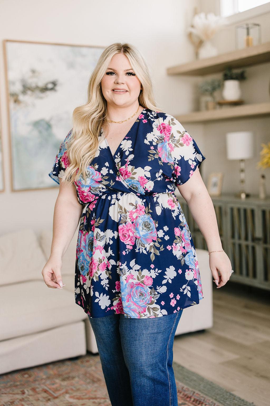 Hazel Blues® | Hello Hummingbird Floral Top - Hazel Blues®