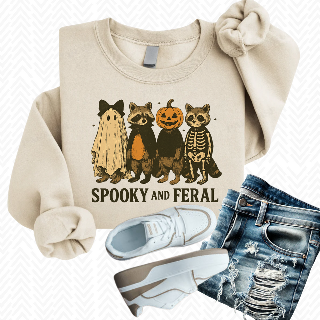 Hazel Blues® |  Halloween Spooky and Feral Graphic Sweatshirt