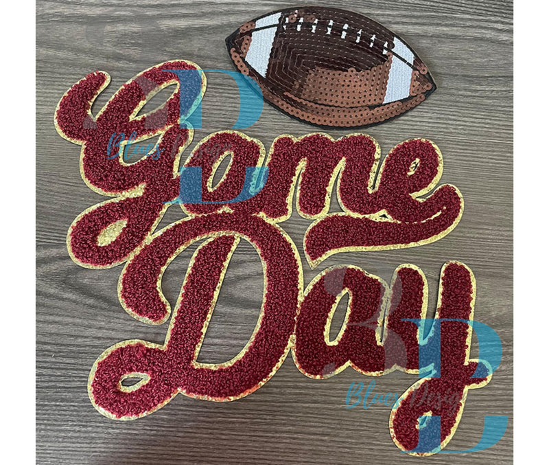 Hazel Blues® |  MAROON Game Day Chenille Iron-on Patch