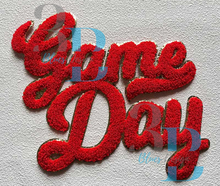 Hazel Blues® |  Red Game Day Chenille Iron-on Patch