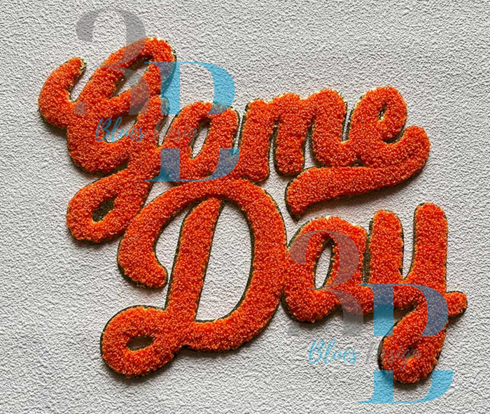 Hazel Blues® |  Orange Game Day Chenille Iron-on Patch